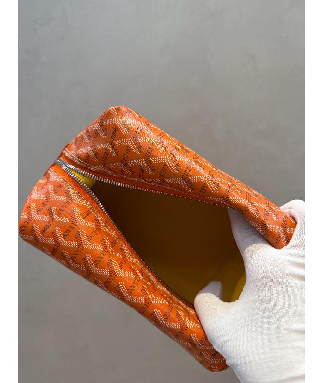 GOYARD Оранжевая кожаная косметичка, фото 4
