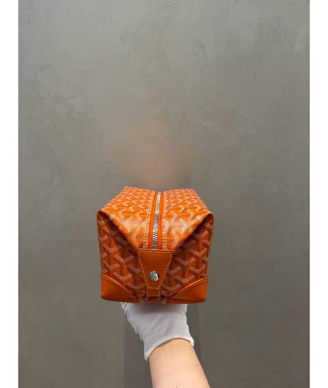 GOYARD Оранжевая кожаная косметичка, фото 5