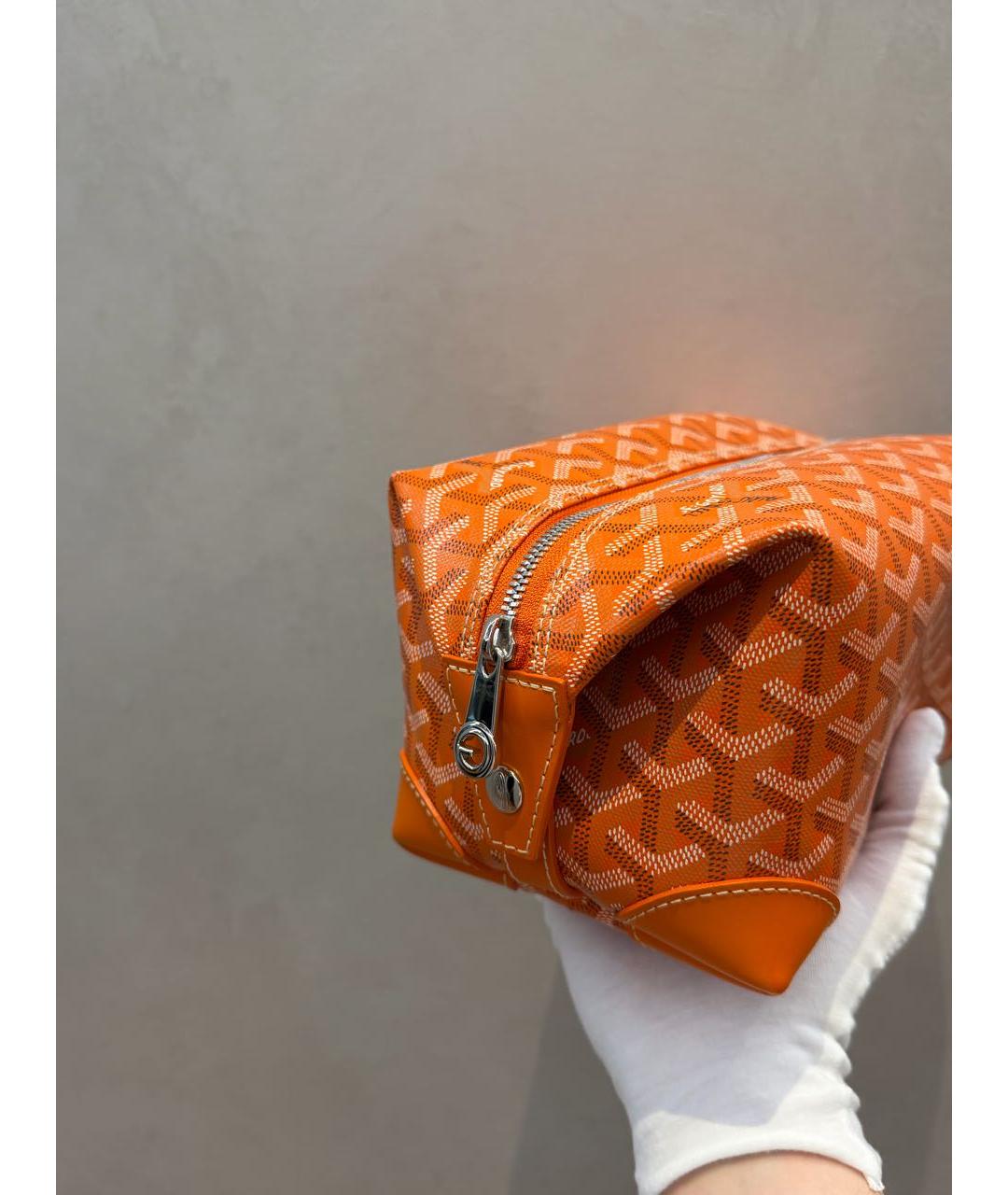GOYARD Оранжевая кожаная косметичка, фото 6