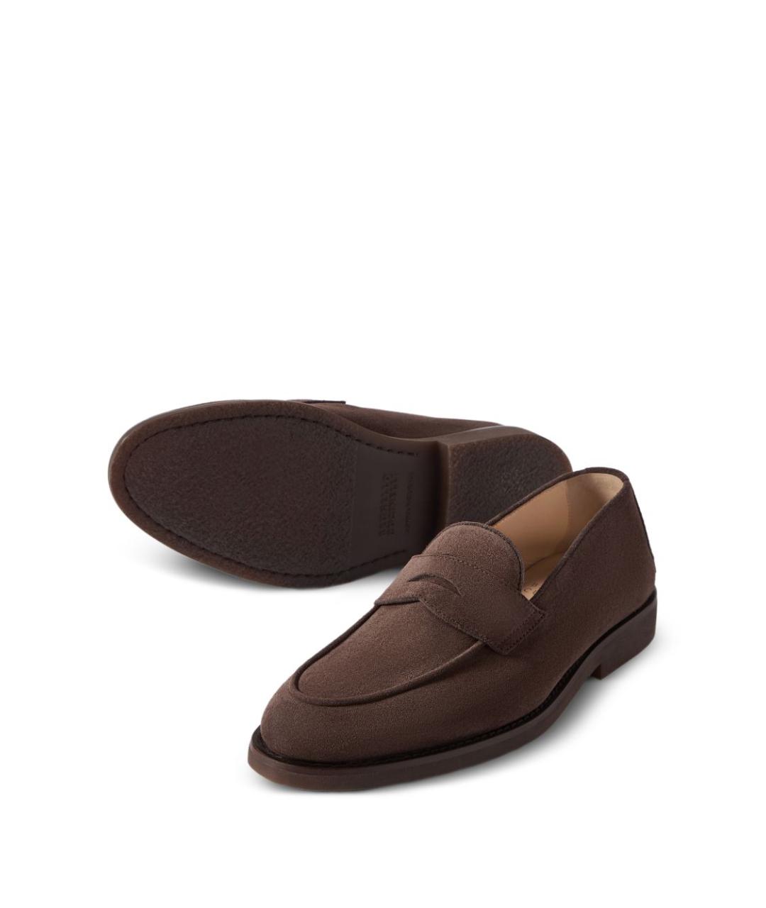 BRUNELLO CUCINELLI Коричневые кожаные лоферы, фото 6