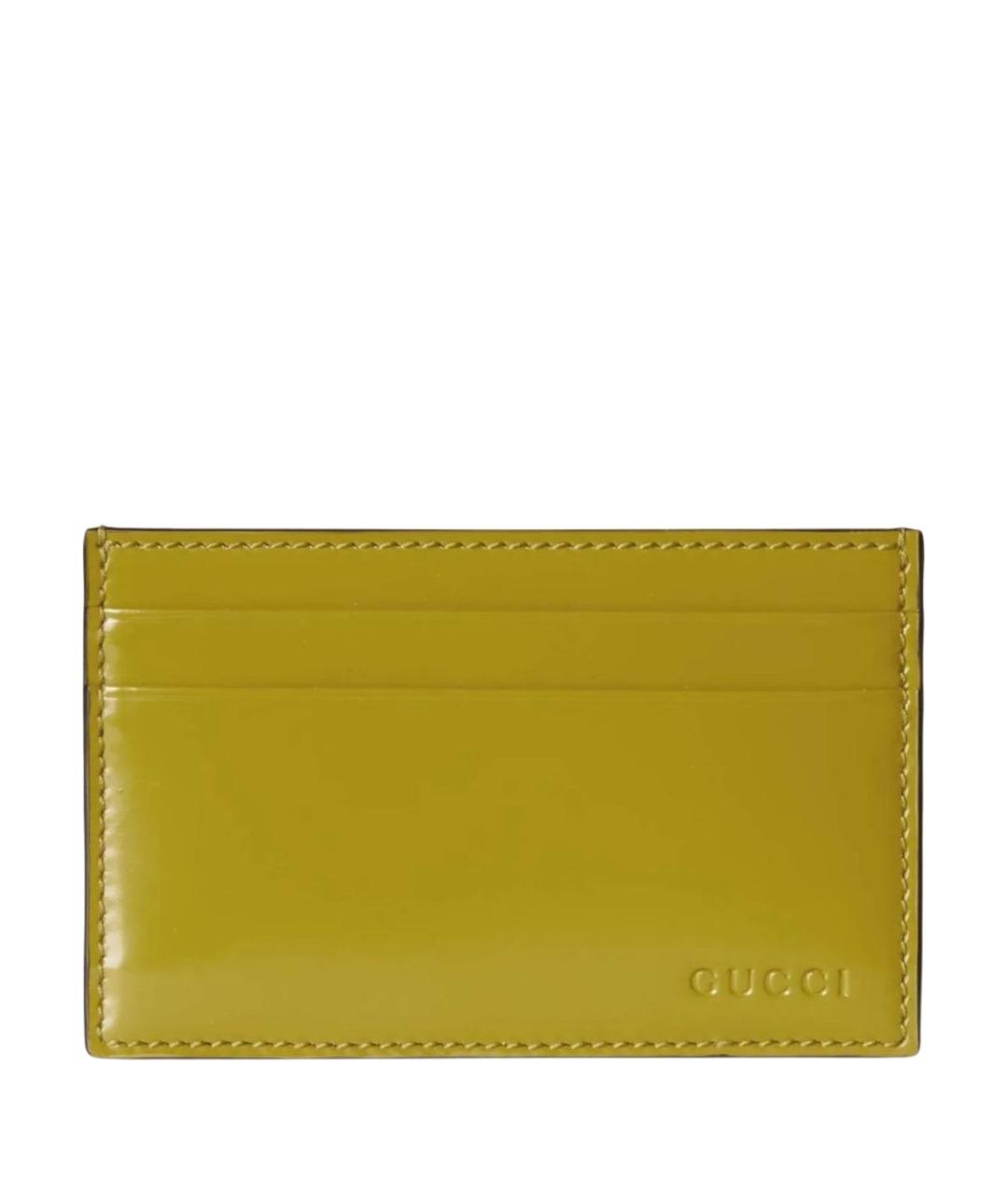 GUCCI Зеленый кардхолдер из лакированной кожи, фото 1