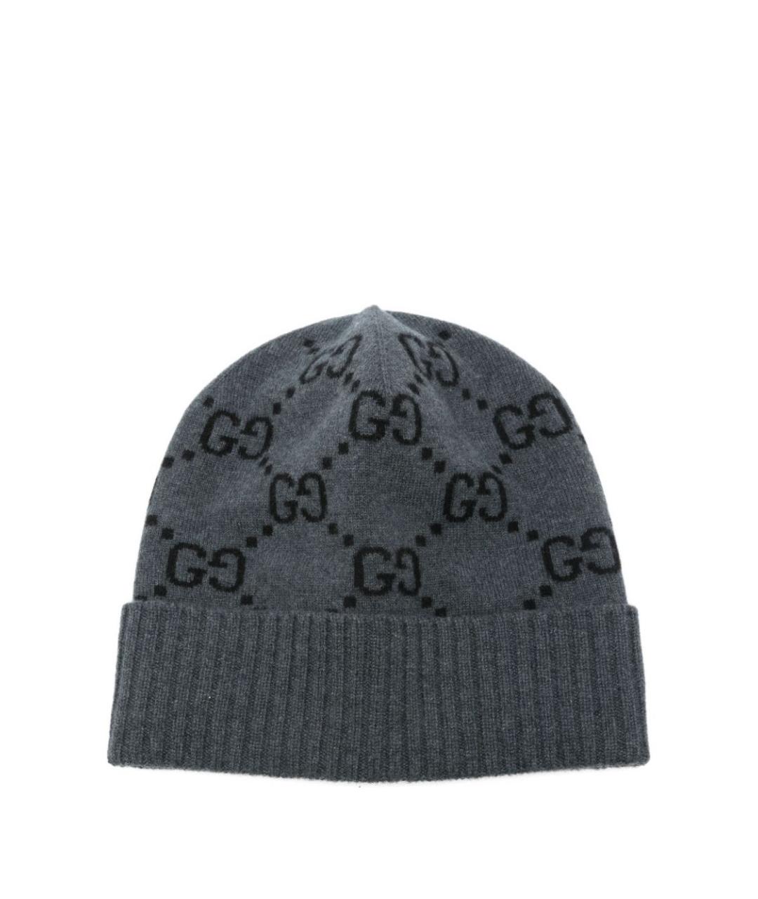 GUCCI Серая кашемировая шапка, фото 1