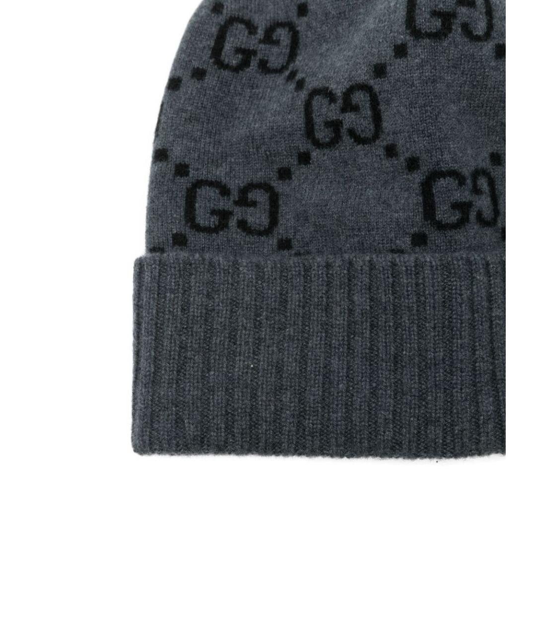 GUCCI Серая кашемировая шапка, фото 3