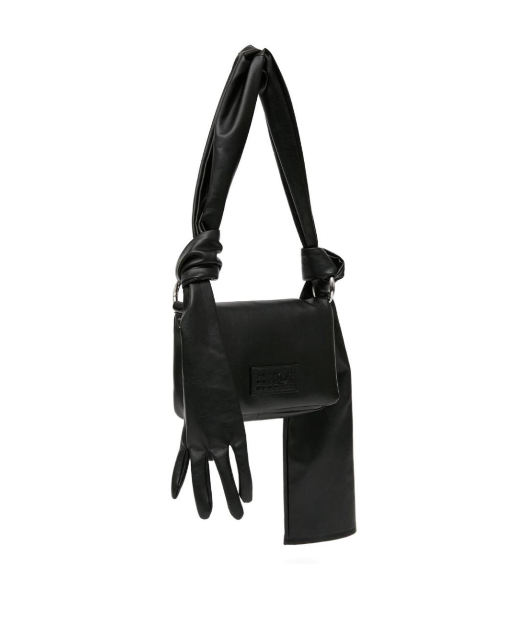 MM6 MAISON MARGIELA Черная кожаная сумка через плечо, фото 2