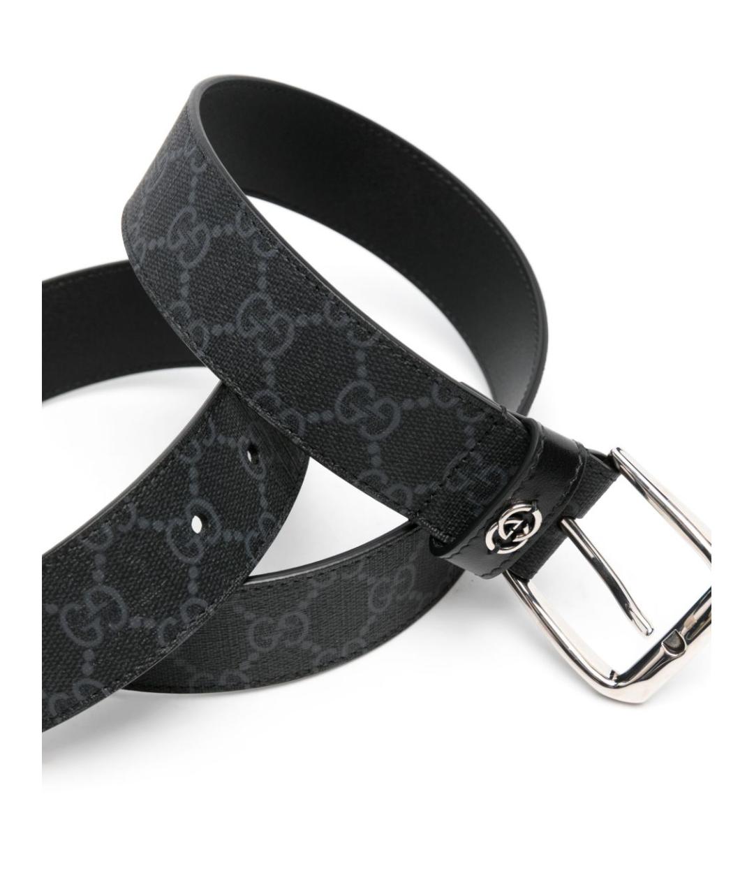 GUCCI Черный кожаный ремень, фото 2