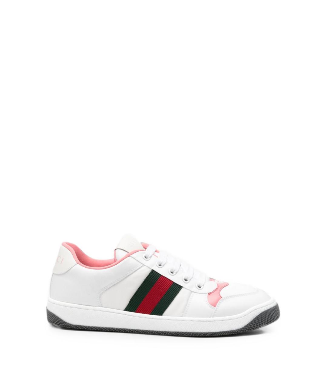 GUCCI Белые кожаные кеды, фото 1