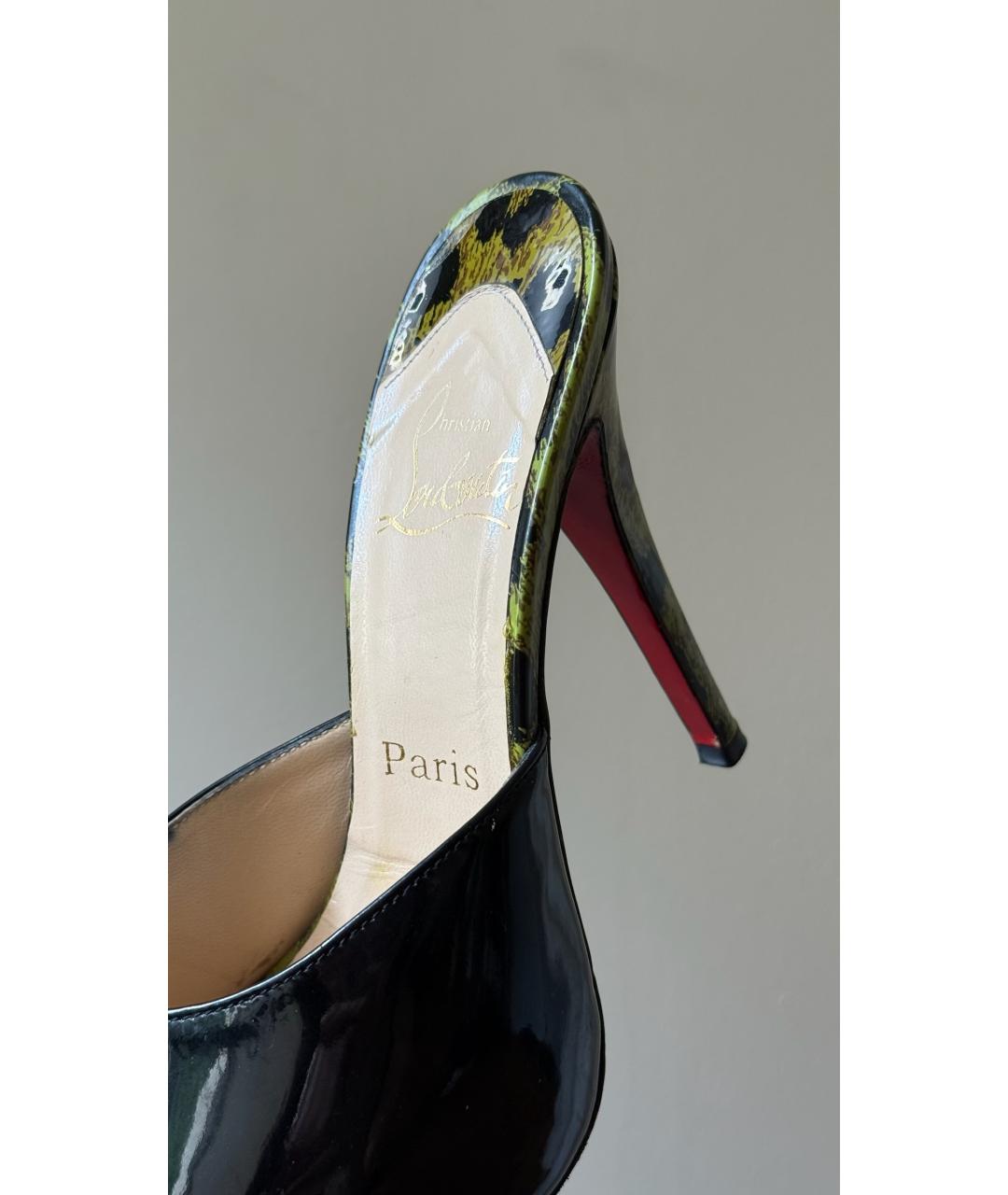 CHRISTIAN LOUBOUTIN Черные кожаные мюли, фото 7