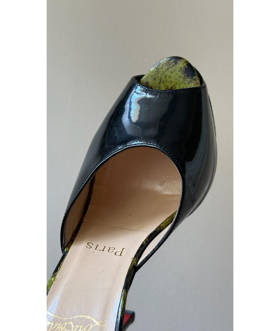 CHRISTIAN LOUBOUTIN Черные кожаные мюли, фото 5