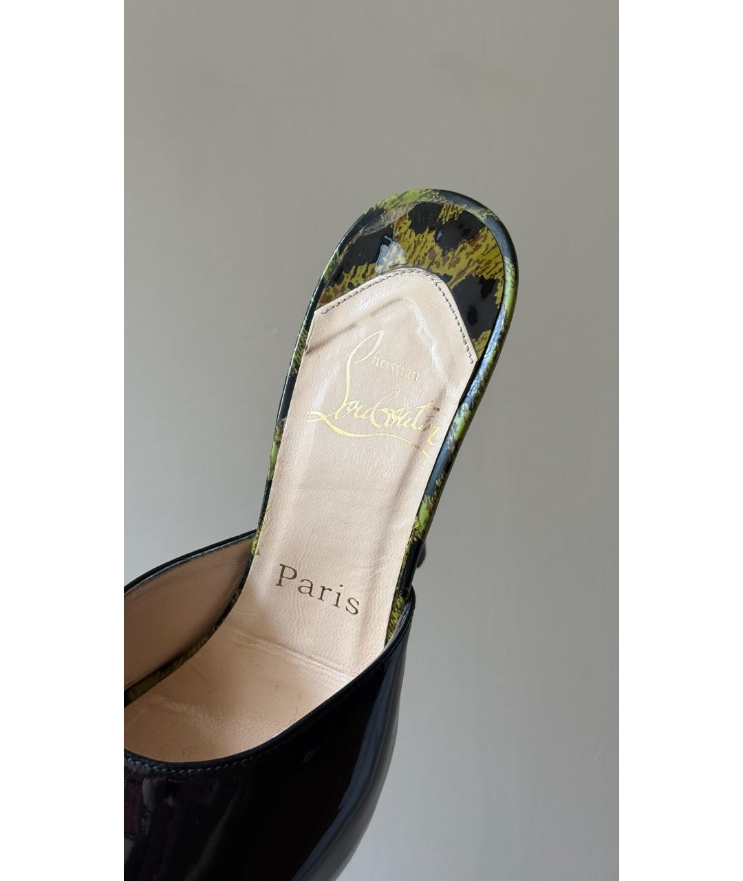 CHRISTIAN LOUBOUTIN Черные кожаные мюли, фото 6