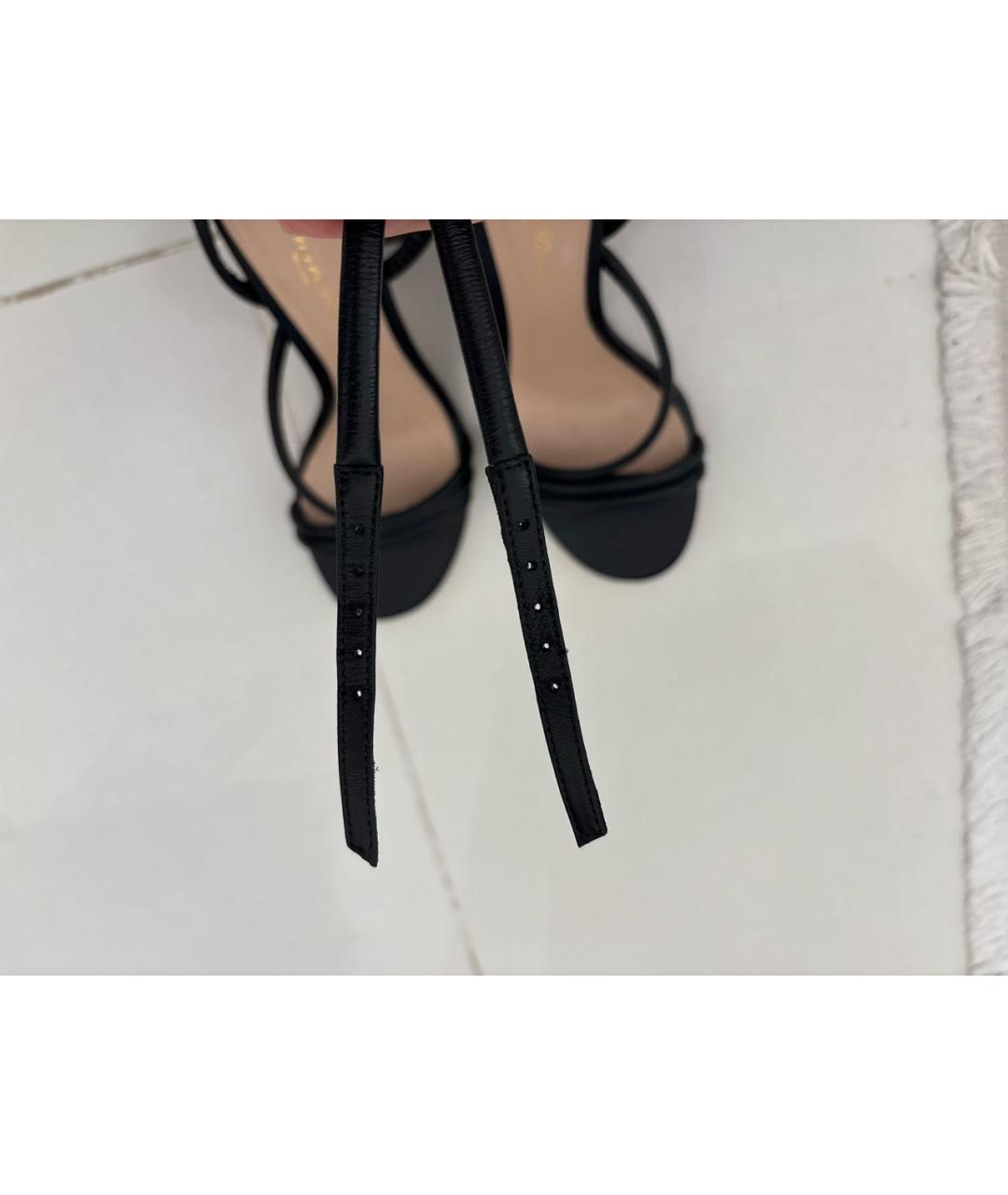 GIANVITO ROSSI Черные кожаные босоножки, фото 7