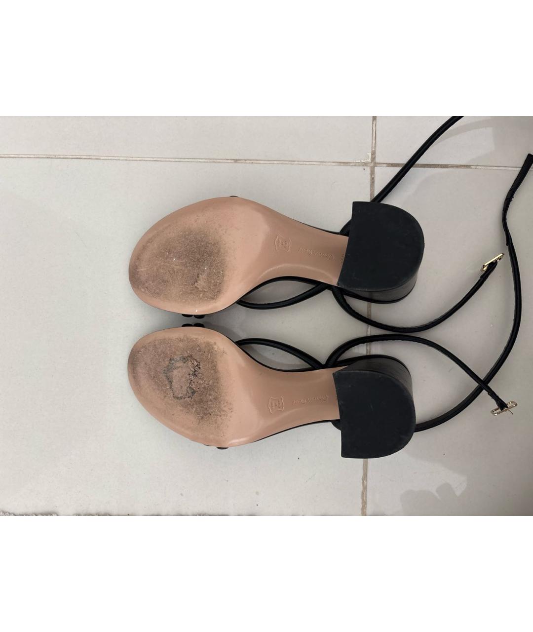 GIANVITO ROSSI Черные кожаные босоножки, фото 6
