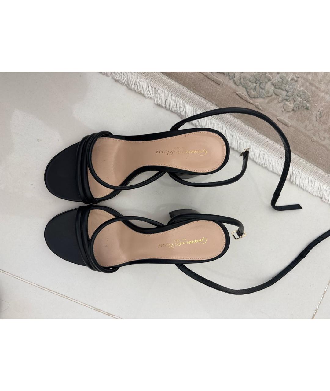 GIANVITO ROSSI Черные кожаные босоножки, фото 2