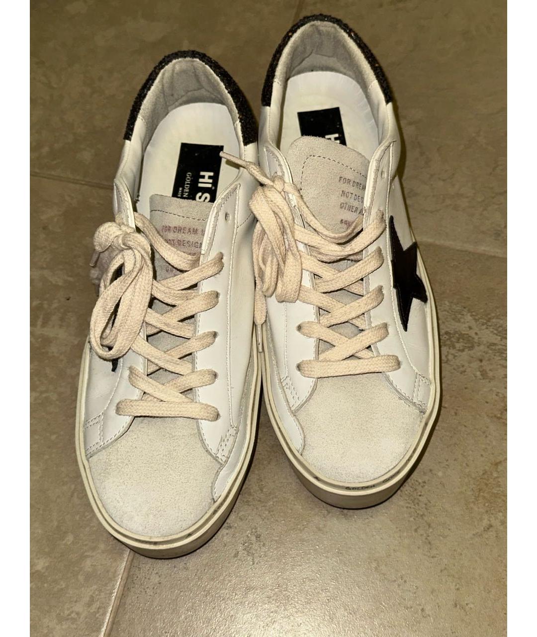 GOLDEN GOOSE Белые кожаные кеды, фото 3
