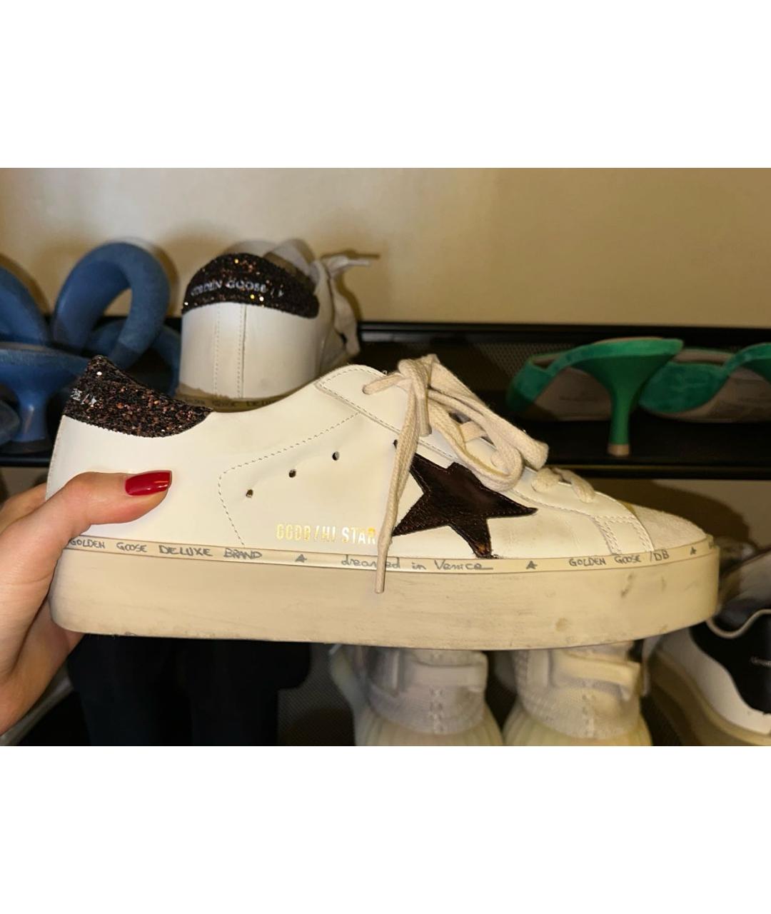 GOLDEN GOOSE Белые кожаные кеды, фото 6