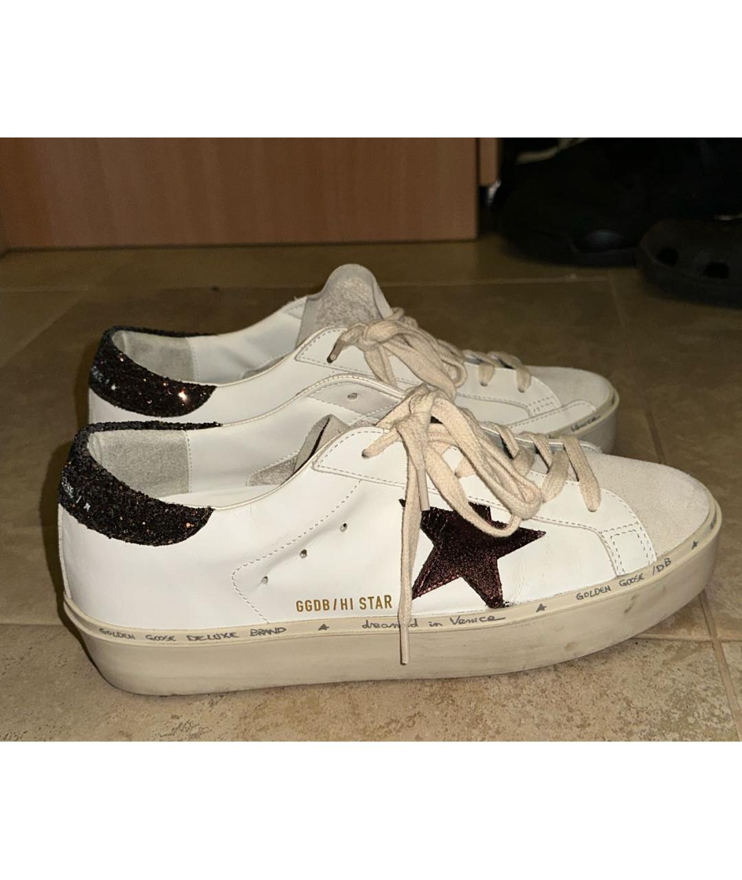 GOLDEN GOOSE Белые кожаные кеды, фото 4
