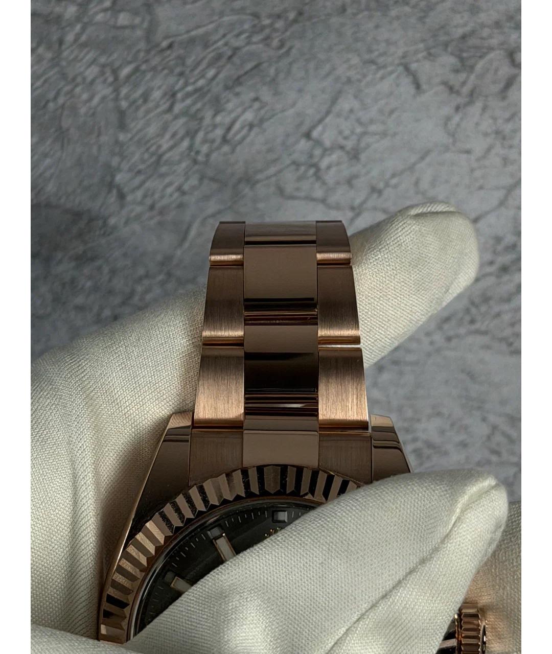 ROLEX Серые часы из розового золота, фото 5