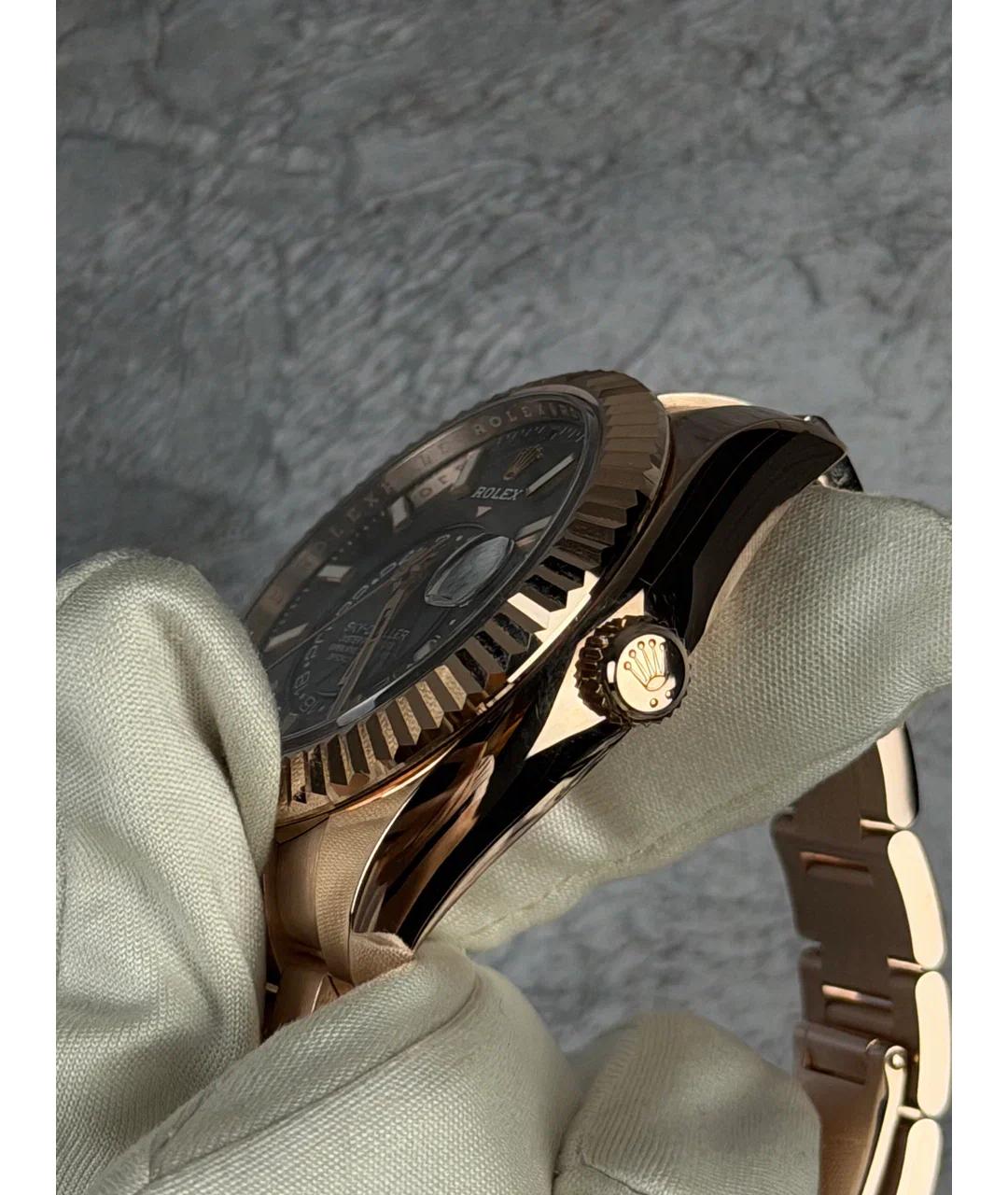 ROLEX Серые часы из розового золота, фото 3