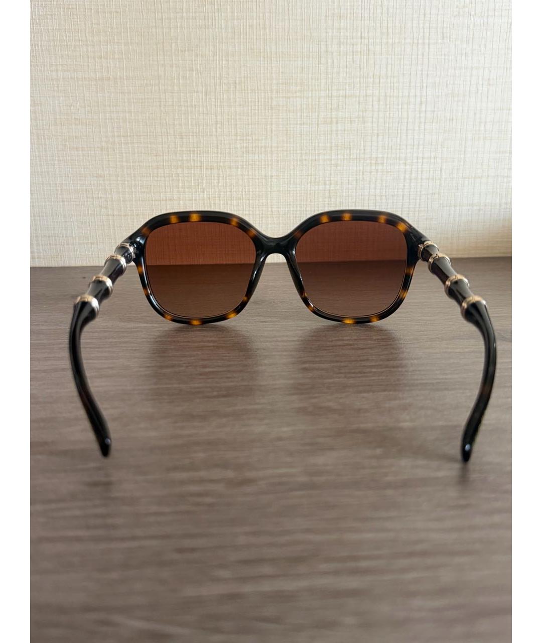 GUCCI Коричневые пластиковые солнцезащитные очки, фото 4