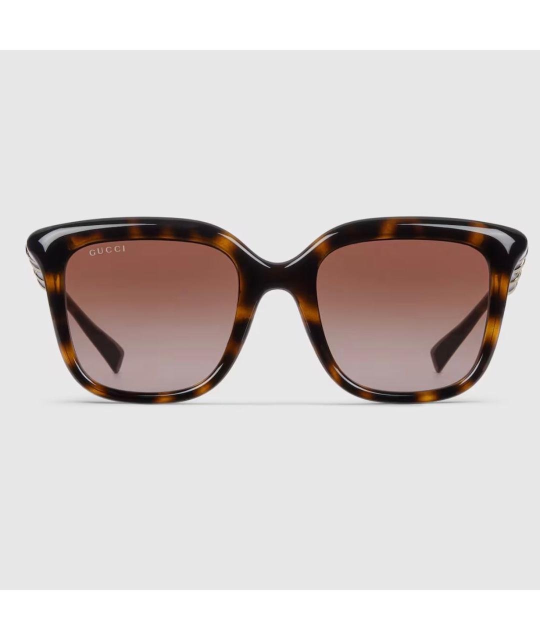 GUCCI Коричневые пластиковые солнцезащитные очки, фото 8