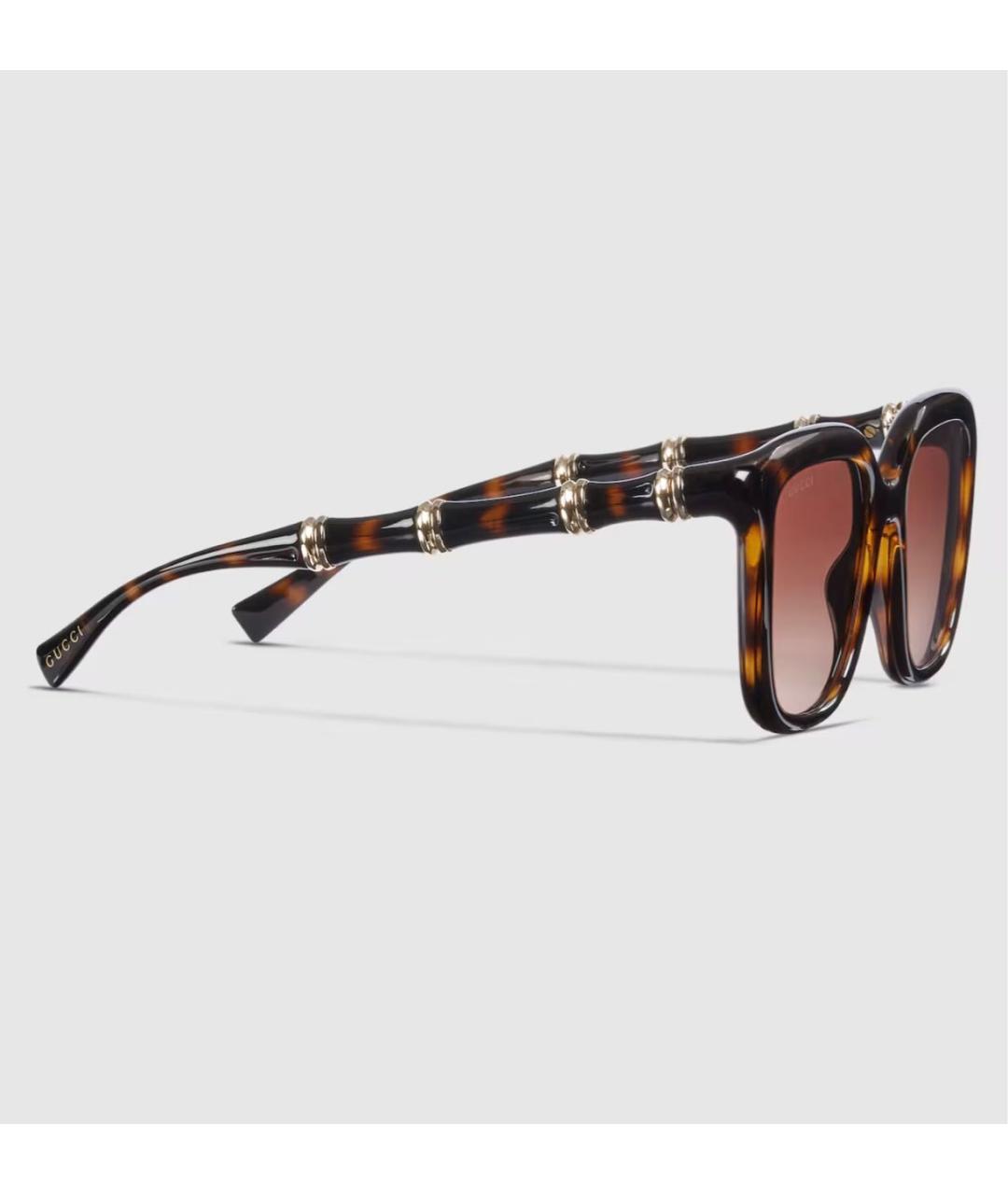 GUCCI Коричневые пластиковые солнцезащитные очки, фото 2