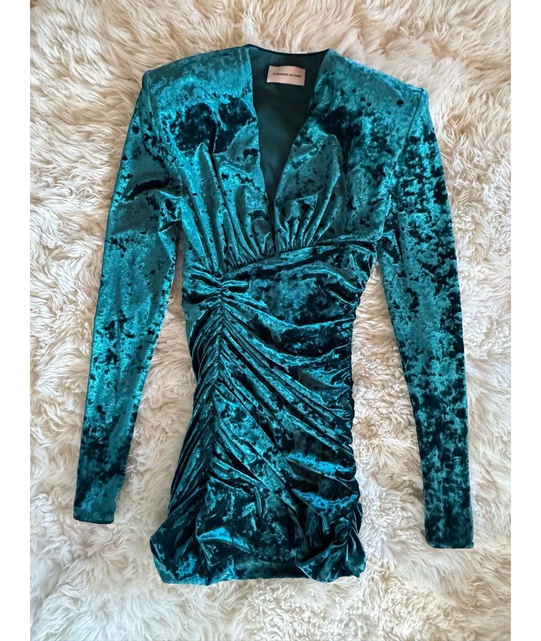 ALEXANDRE VAUTHIER Зеленое полиэстеровое коктейльное платье, фото 5
