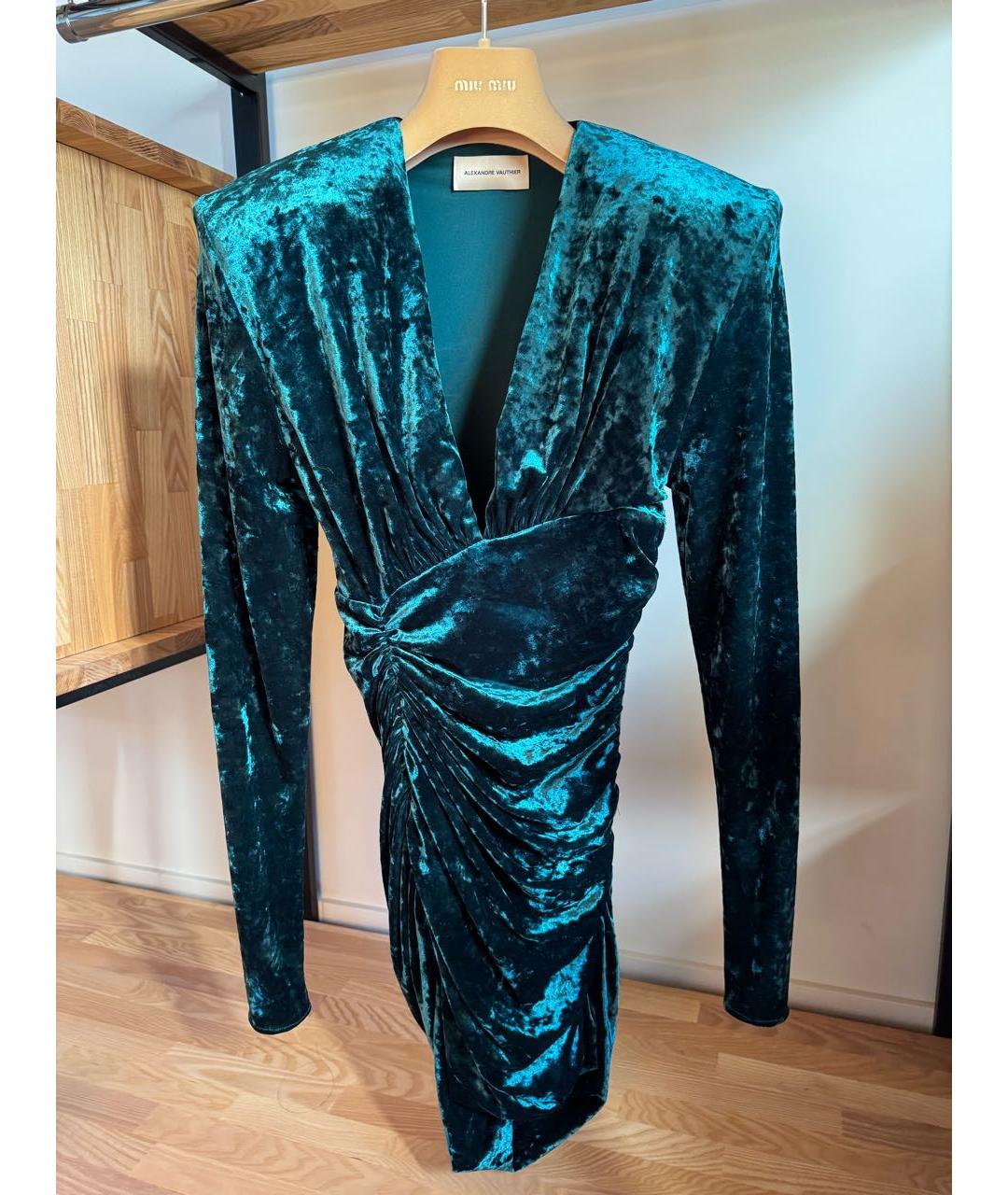 ALEXANDRE VAUTHIER Зеленое полиэстеровое коктейльное платье, фото 2