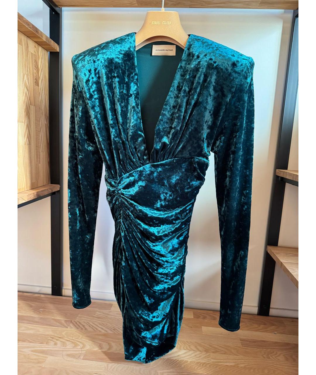 ALEXANDRE VAUTHIER Зеленое полиэстеровое коктейльное платье, фото 3