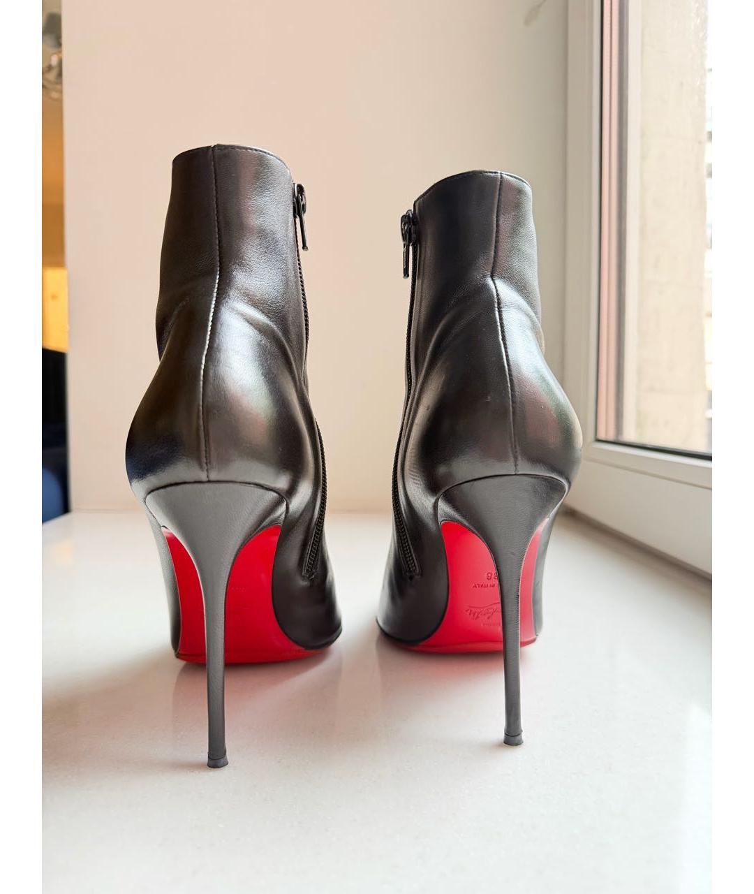 CHRISTIAN LOUBOUTIN Черные кожаные ботинки, фото 3