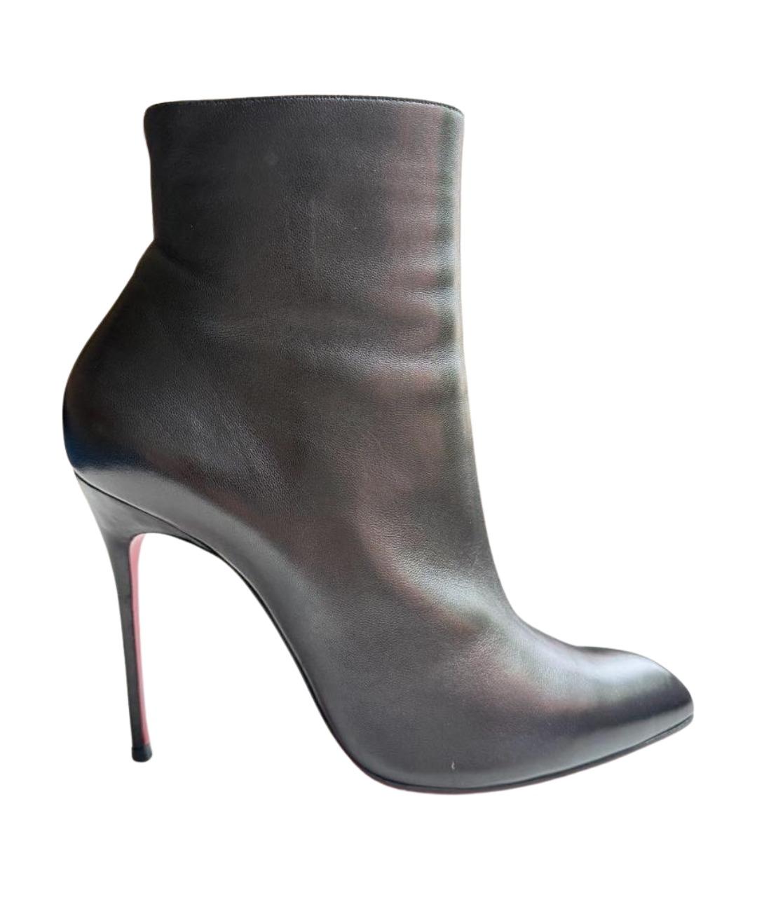CHRISTIAN LOUBOUTIN Черные кожаные ботинки, фото 1