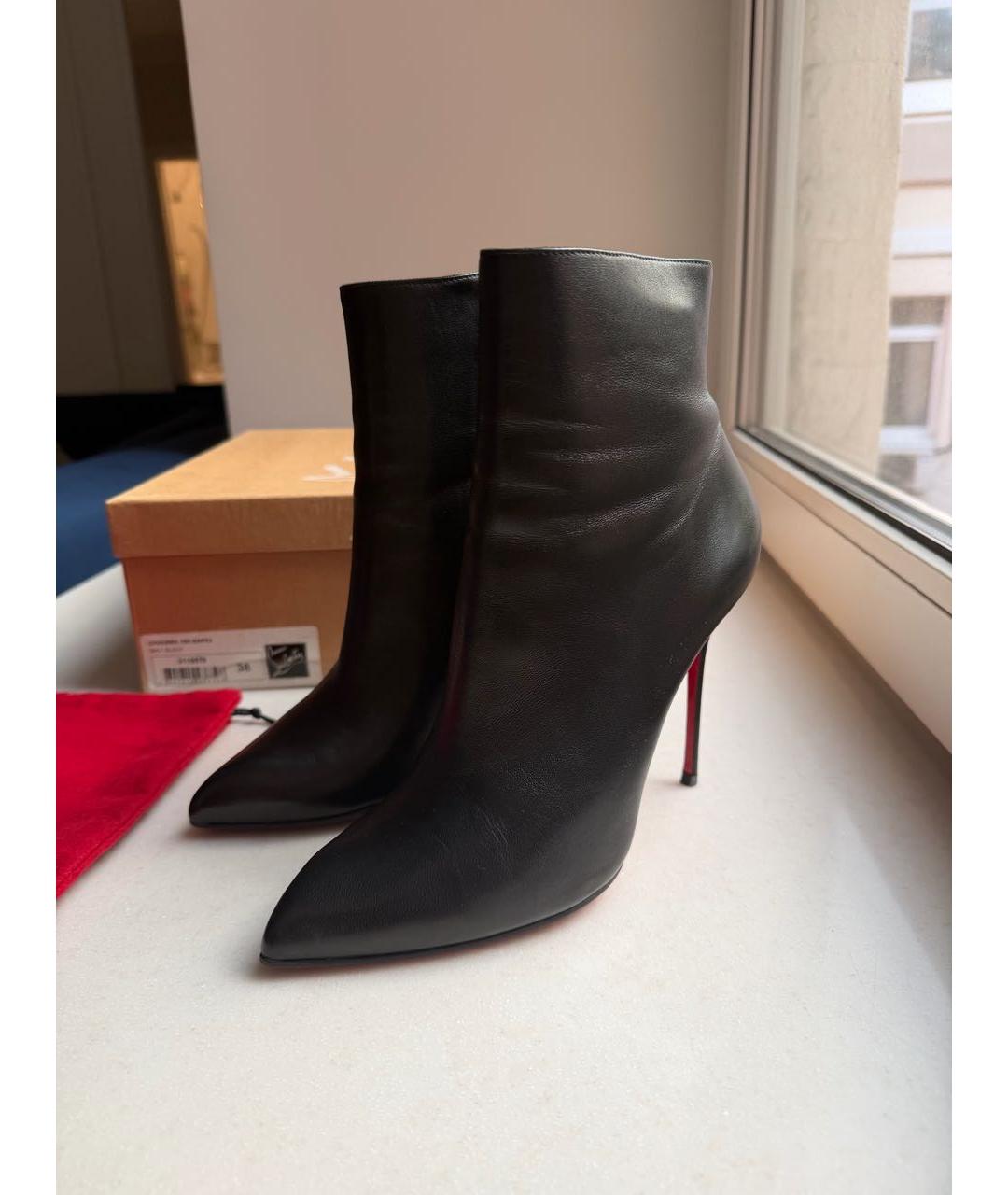 CHRISTIAN LOUBOUTIN Черные кожаные ботинки, фото 8