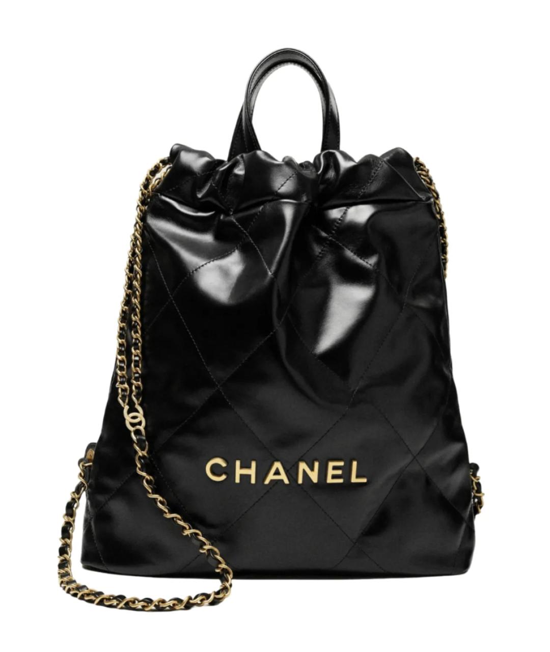 CHANEL Черный кожаный рюкзак, фото 10