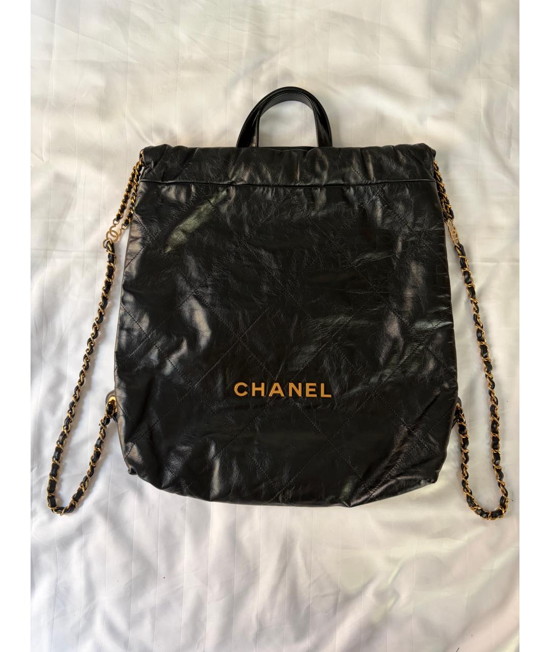CHANEL Черный кожаный рюкзак, фото 3