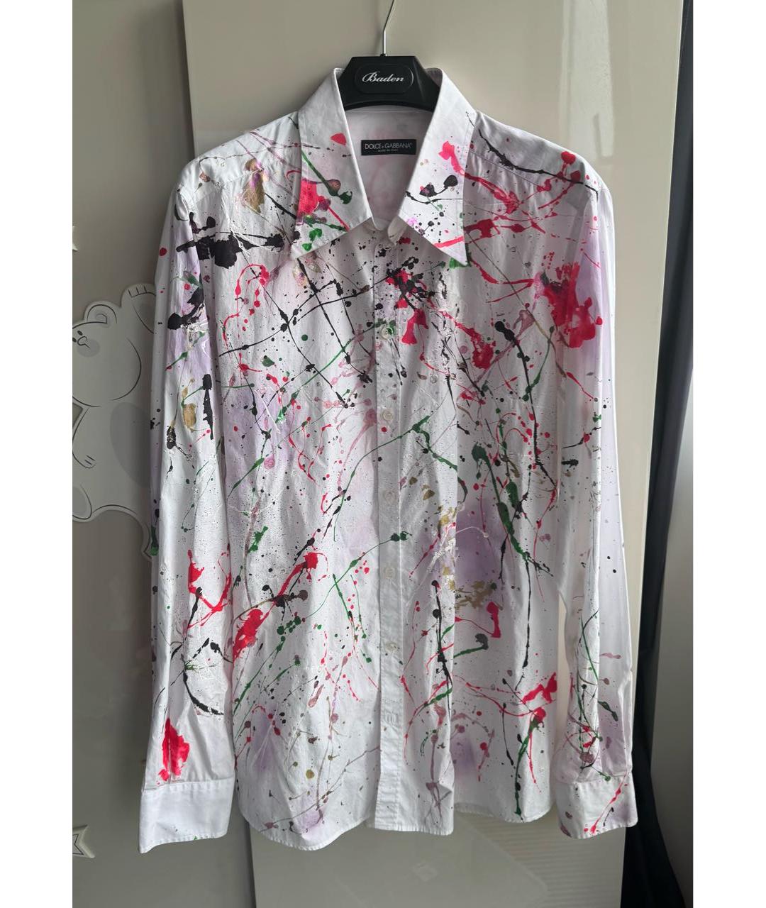 DOLCE&GABBANA Белая хлопковая кэжуал рубашка, фото 4