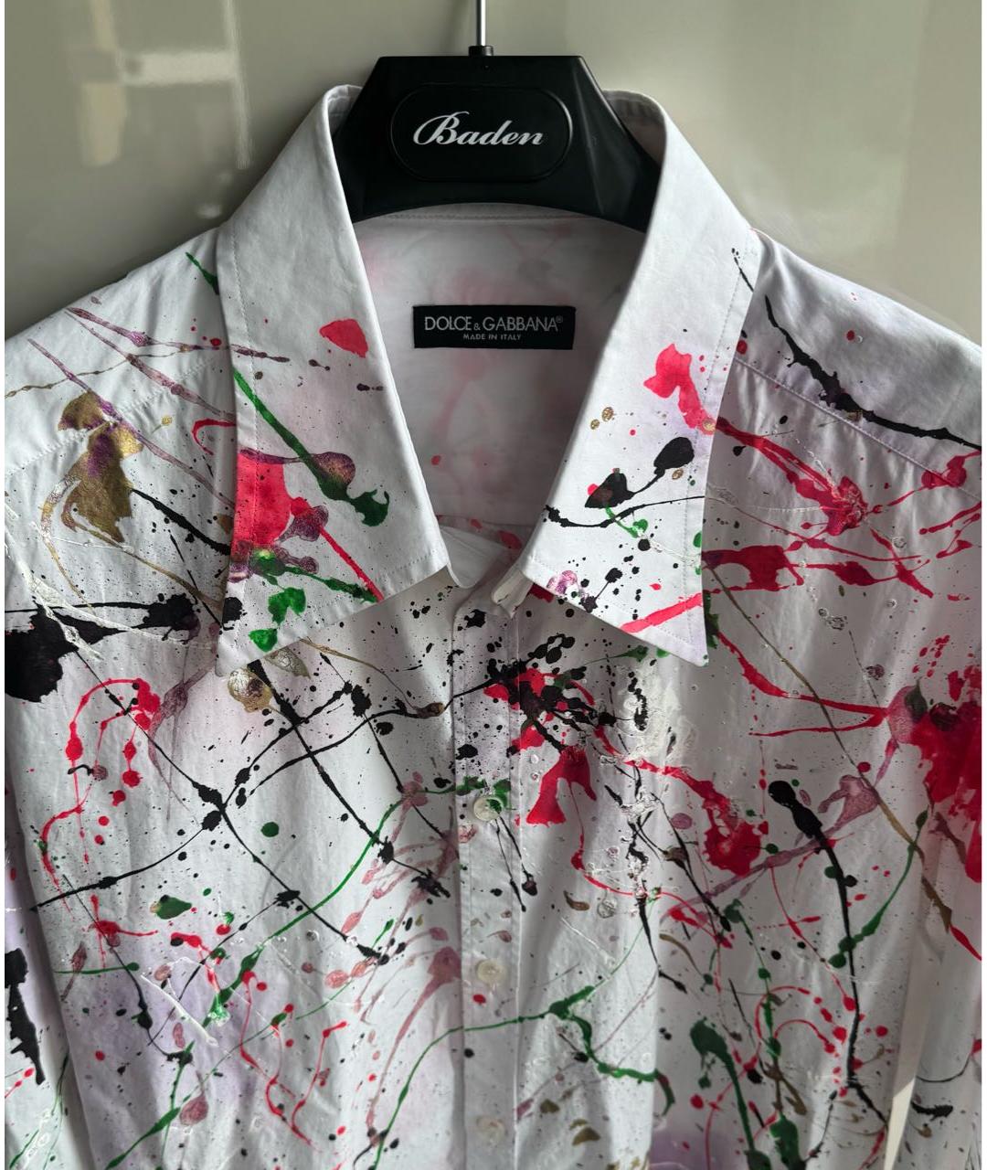 DOLCE&GABBANA Белая хлопковая кэжуал рубашка, фото 8