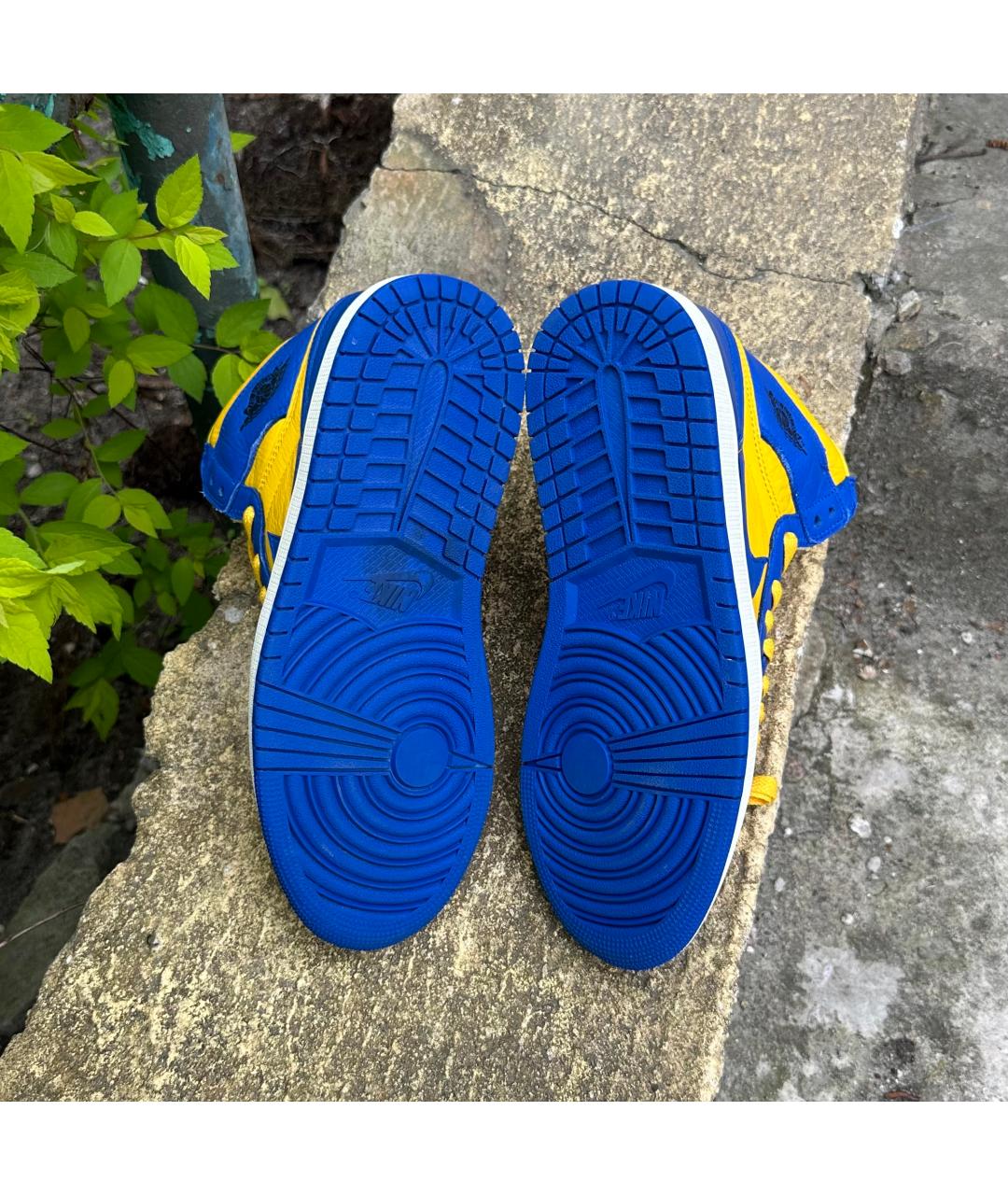 NIKE Синие кожаные кроссовки, фото 5