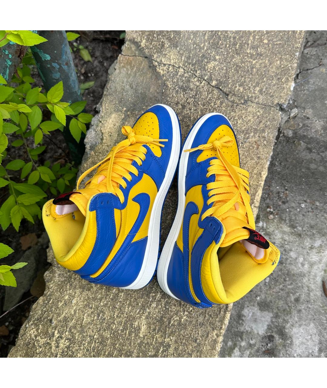 NIKE Синие кожаные кроссовки, фото 3
