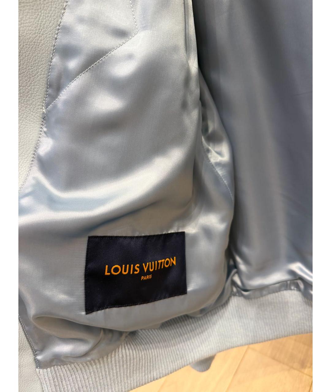 LOUIS VUITTON Голубая кожаная куртка, фото 4