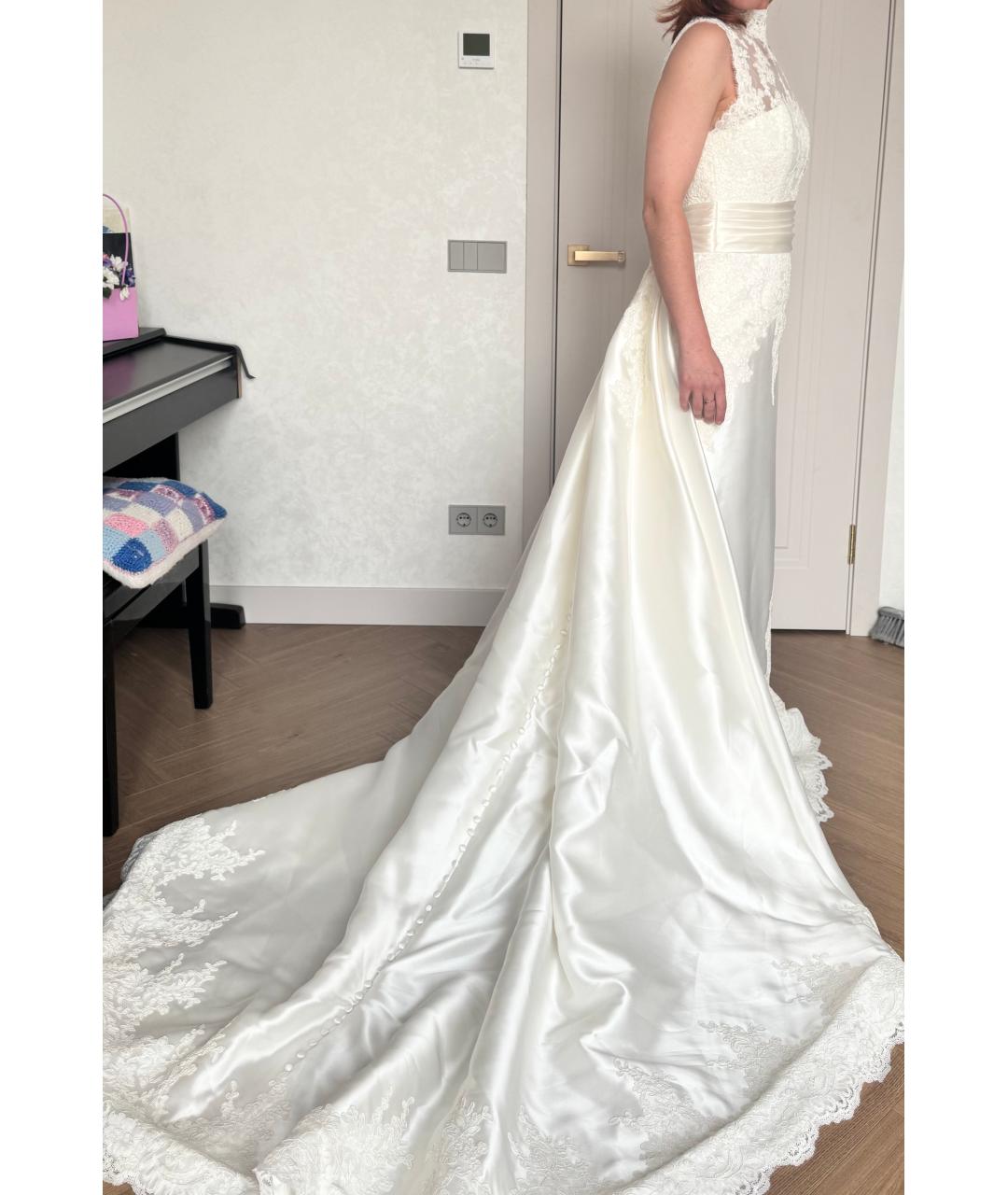 PRONOVIAS Белое кружевное свадебное платье, фото 3