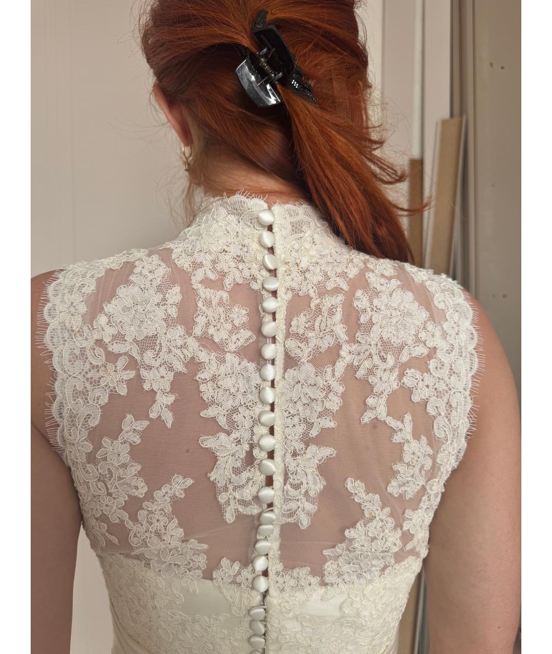 PRONOVIAS Белое кружевное свадебное платье, фото 2