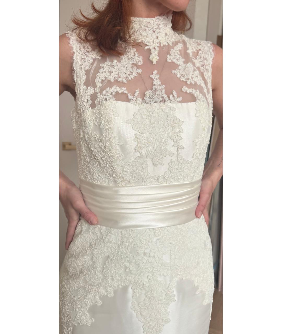 PRONOVIAS Белое кружевное свадебное платье, фото 9