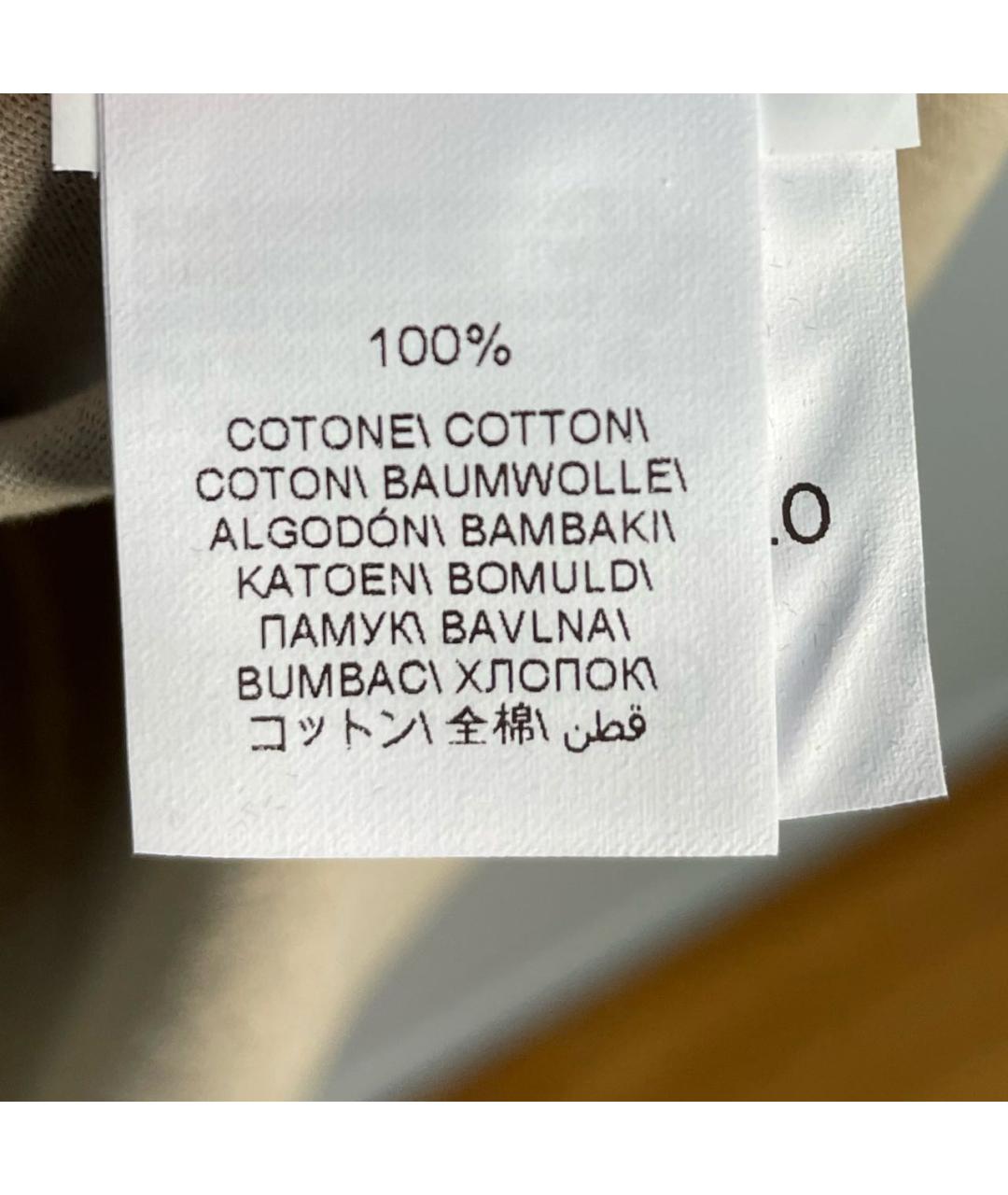 BRUNELLO CUCINELLI Бежевая хлопковая футболка, фото 5