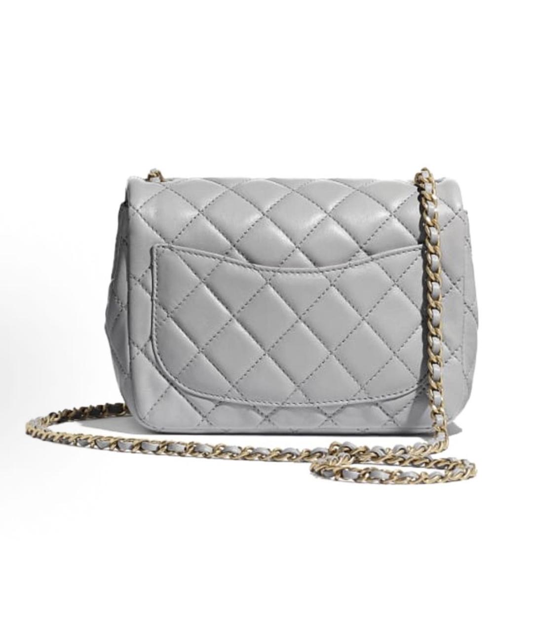 CHANEL Серая кожаная сумка через плечо, фото 4