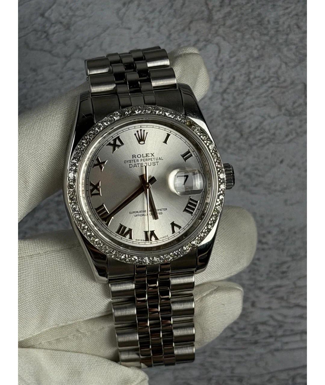 ROLEX Серые металлические часы, фото 2