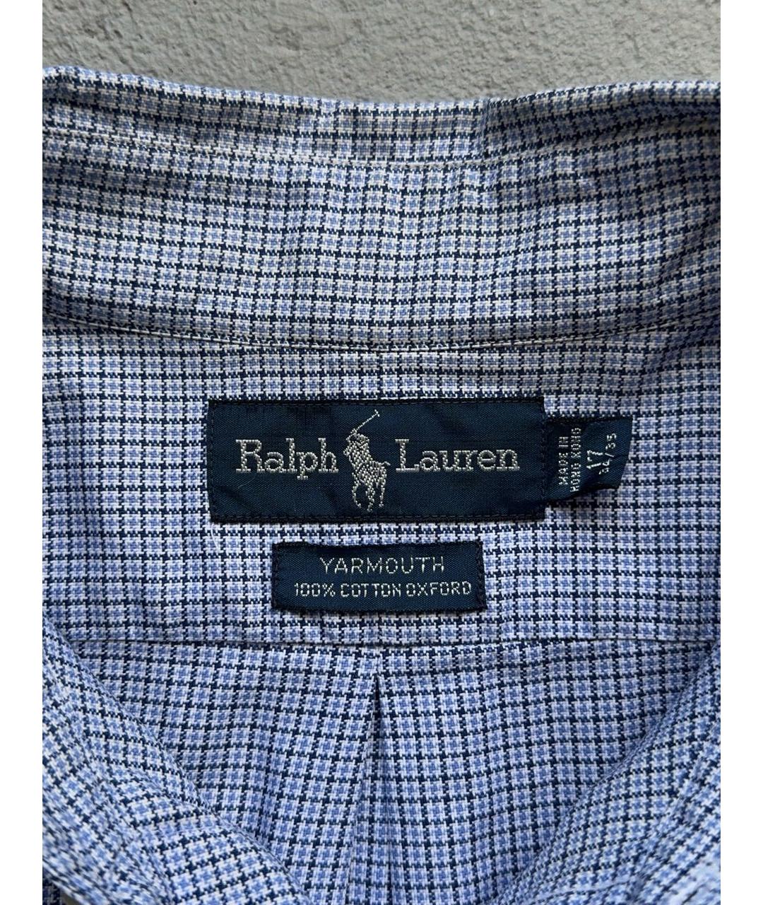 RALPH LAUREN Голубая хлопковая кэжуал рубашка, фото 8
