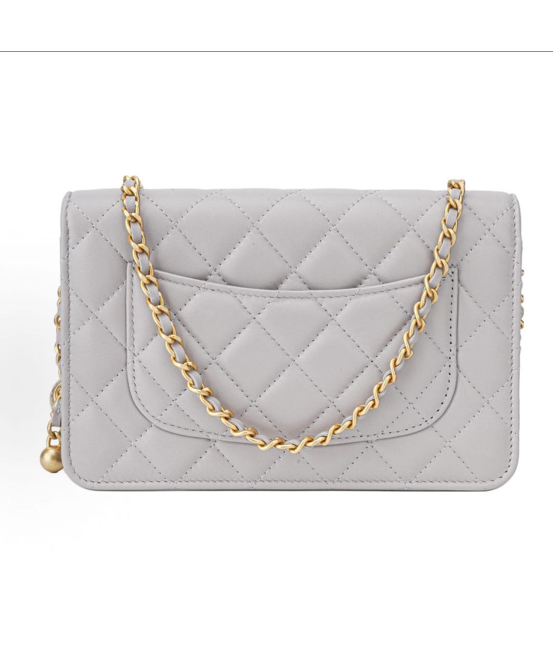 CHANEL Серая кожаная сумка через плечо, фото 3