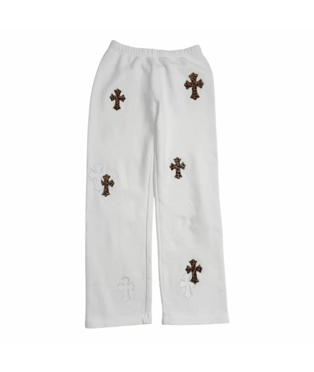 CHROME HEARTS Белые хлопковые прямые брюки, фото 1