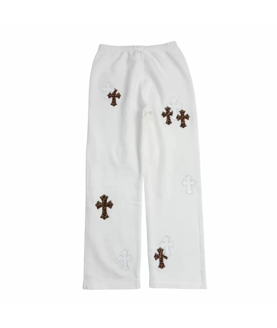 CHROME HEARTS Белые хлопковые прямые брюки, фото 5