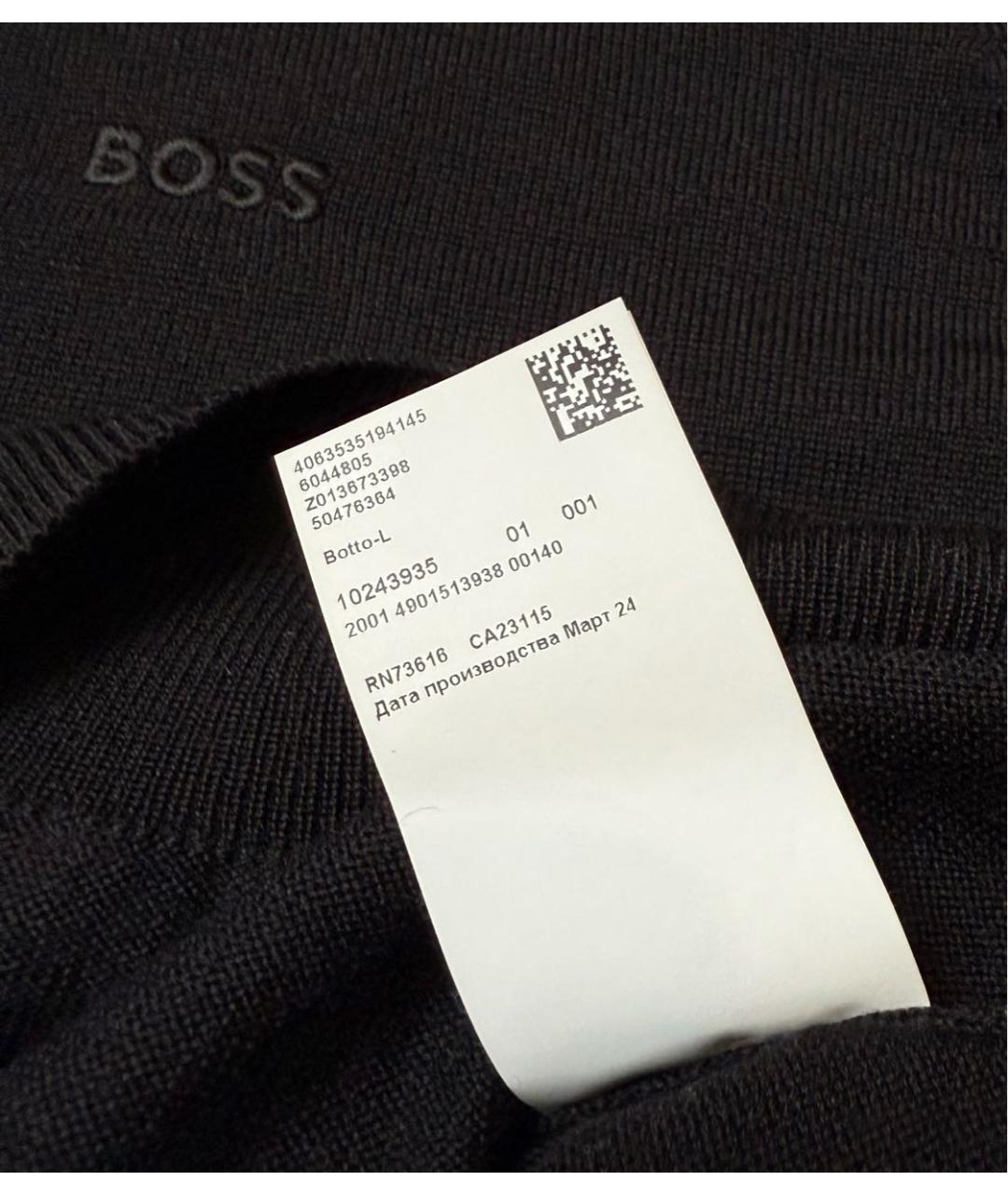 HUGO BOSS Черный шерстяной джемпер / свитер, фото 6