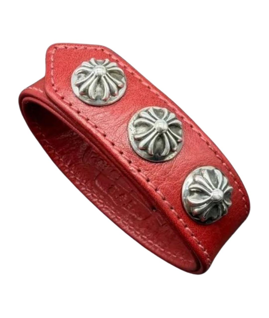 CHROME HEARTS Красный кожаный браслет, фото 1