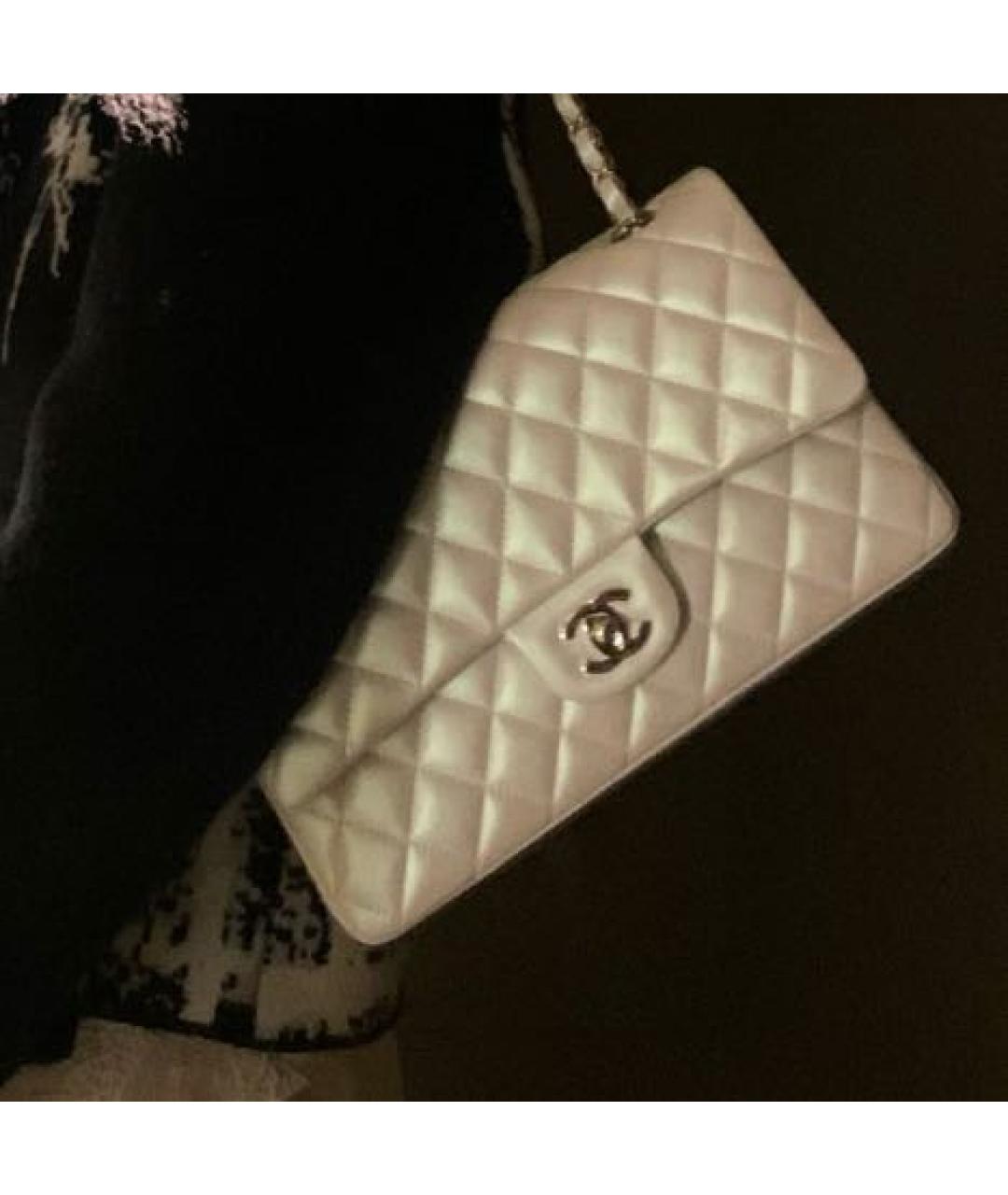 CHANEL Белая кожаная сумка через плечо, фото 6